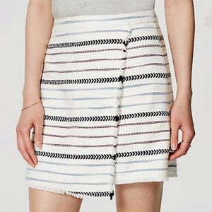 LOFT Striped Blanket Skirt Faux Wrap Size 10